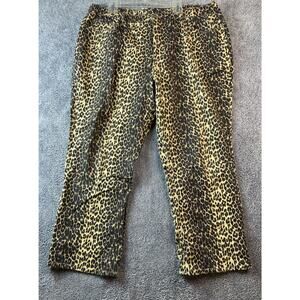 Denim & Co Animal Print Womens Pants Side Elastic P2X EUC